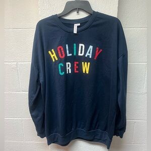 Men's Holiday Crewneck Sweater - Navy